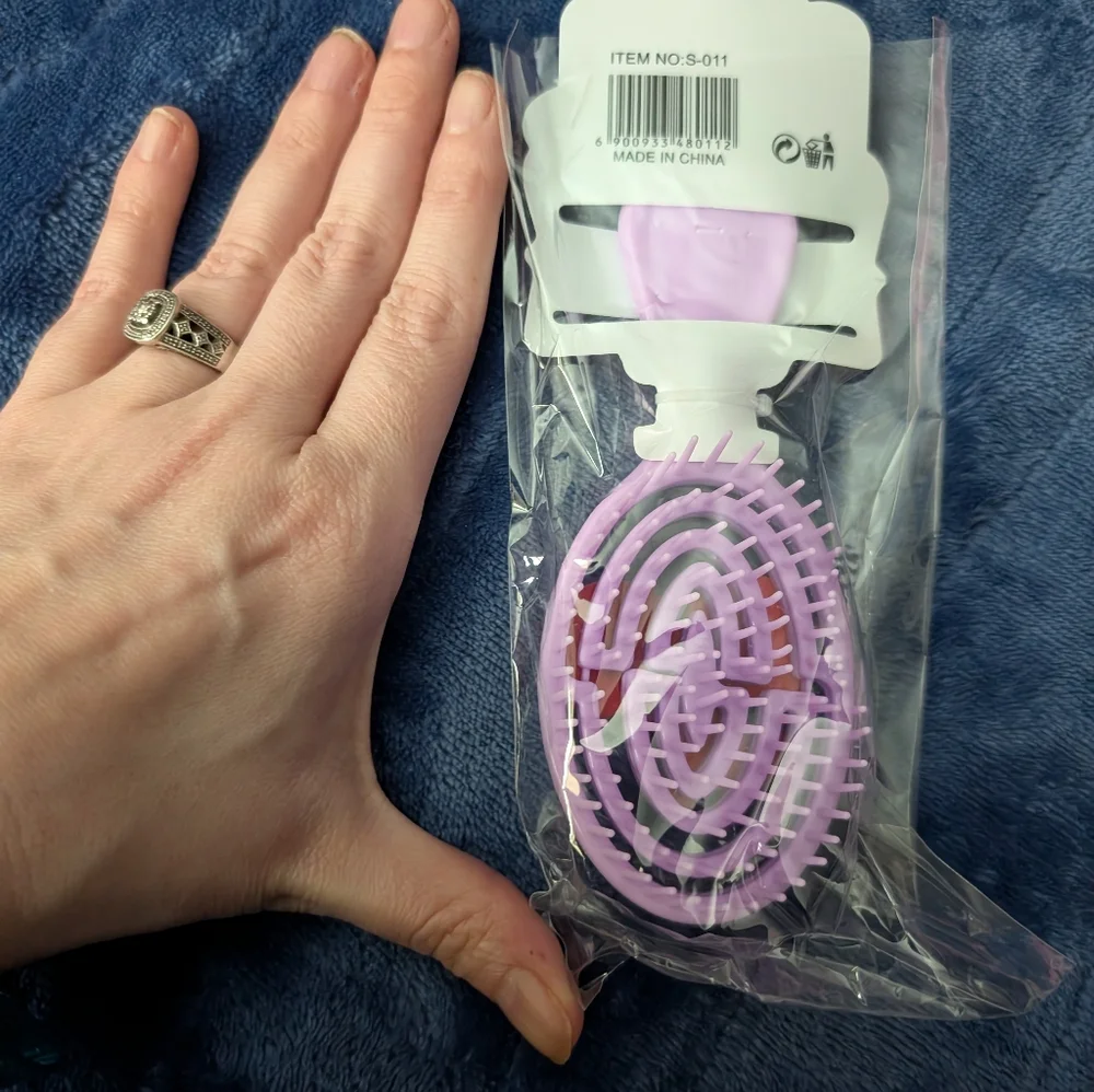 Kids Purple Hair Comb with Cherry Design